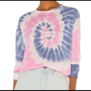 sundry crewneck sweater in sky & rose